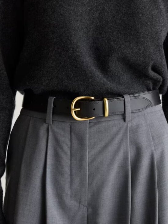 NWT Quince Allegra European Leather Belt in Black Size XS main image 6
